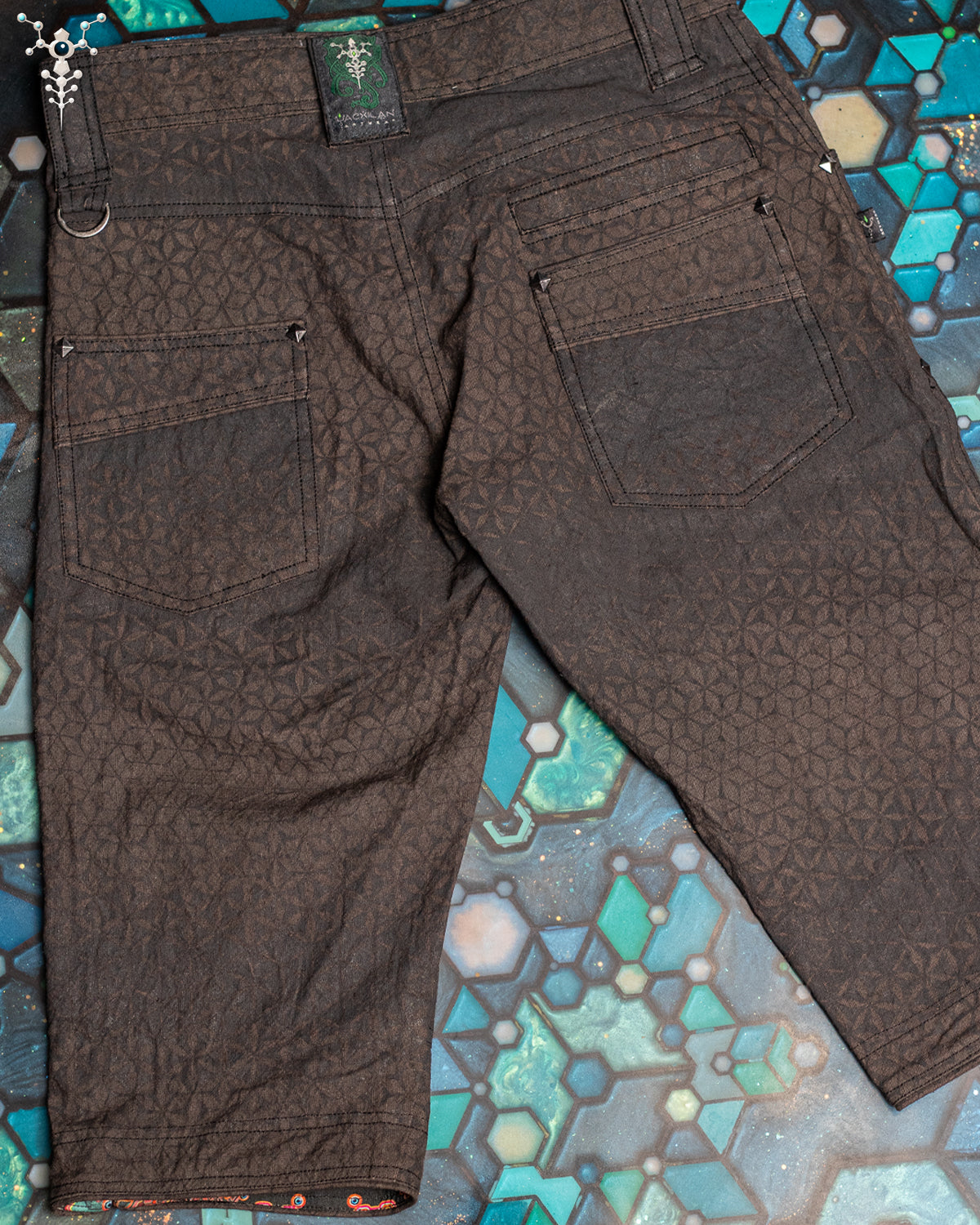 Corsaire Men / Organic Hemp Woven Thick Veg Dye Veg Print - Charcoal SANDSOTIME